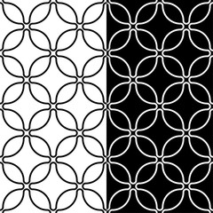 Black and white geometric prints. Set of seamless patterns