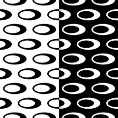 Black and white geometric ornaments. Set of seamless patterns
