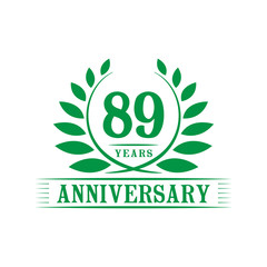 89 years anniversary logo template. 
