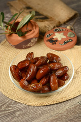 dates of the mediterranean in the glass bowl