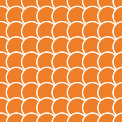 Geometric ornament. Orange and white seamless pattern