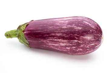 Fresh eggplants, aubergine on a white background.