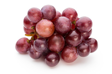 Ripe red grape isolated on white.