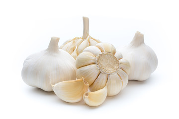 Garlic isolated on the white background.