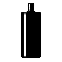 Silhouette of a bottle with an alcoholic drink