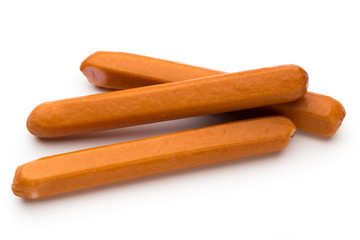 Fresh sausage isolated over white background.