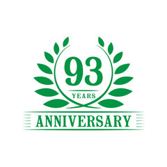 93 years anniversary logo template. 

