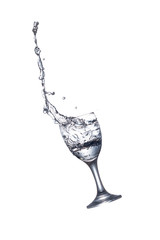 water splash in glasses isolated on white  background