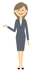 スーツの女性　説明
