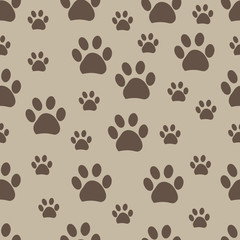 Brown paw print pattern background