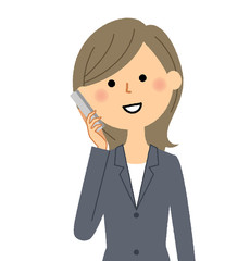 スーツの女性　電話