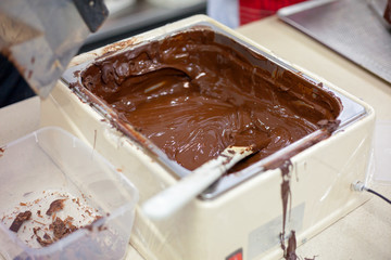 Making chocolate. Chocolate factory.