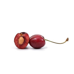 sweet cherries isolated on a white background