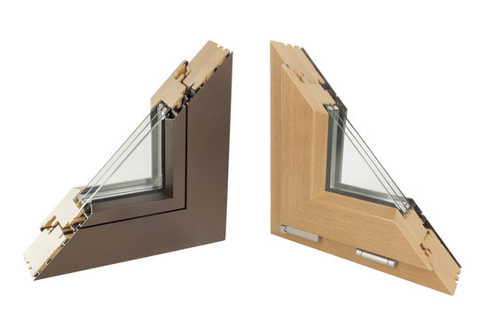 wooden and aluminium window