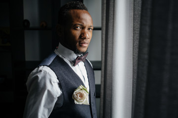  Handsome african American groom 