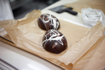 Making chocolate. Chocolate factory.