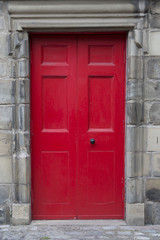 British red front door