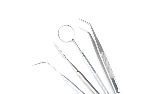 Dental equipment on white background