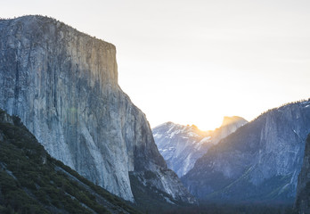  Yosemite National park at sunrise,California,usa.