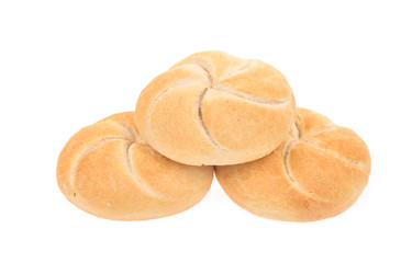 Kaiser roll isolated on white background