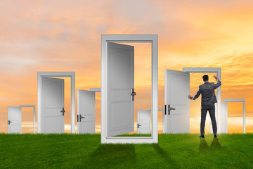 Fototapeta premium Businessman facing many business opportunities
