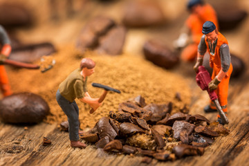 Figures working on coffee