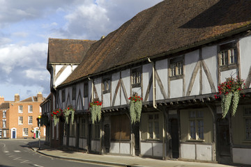 A picturesque corner in the town of Tewkesbury, Gloucestershire, Severn Vale, UK