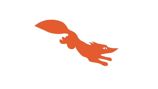 Running red fox (seamless loop animation) 