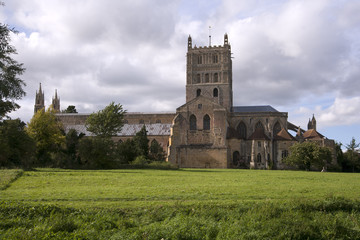 Fototapeta na wymiar The historic Abbey at Tewkesbury, Gloucestershire, Severn Vale, UK