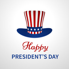 Happy Presidents Day banner with hat