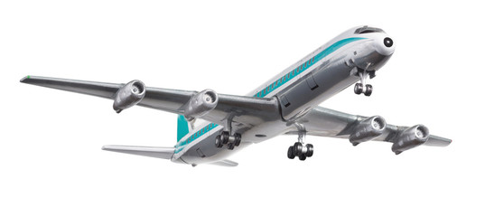 Model plastic plane isolated on white