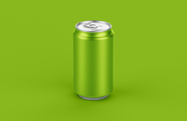 Aluminum can mockup isolated on background. 330ml aluminum tin soda can mock up.