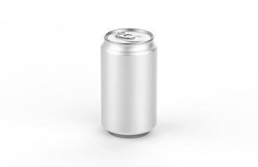 Aluminum white can mockup isolated on white background. 330ml aluminum tin soda can mock up.