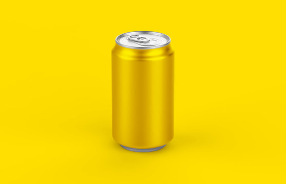 Aluminum can mockup isolated on background. 330ml aluminum tin soda can mock up.