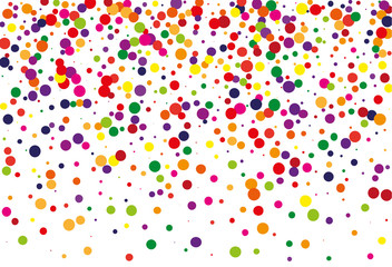 Naklejka na ściany i meble Festival pattern with color round glitter, confetti. Random, chaotic polka dot. 