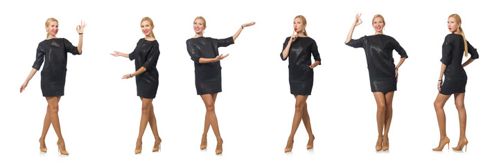 Woman in fashion concept isolated on white