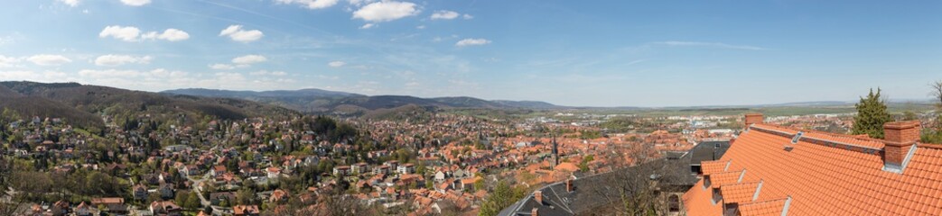 Fototapeta premium Panorama der Stadt Wernigerode im Harz Gebirge