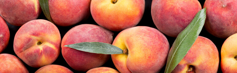 close up of fresh peaches