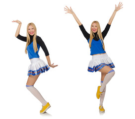 Cheerleader isolated on the white background