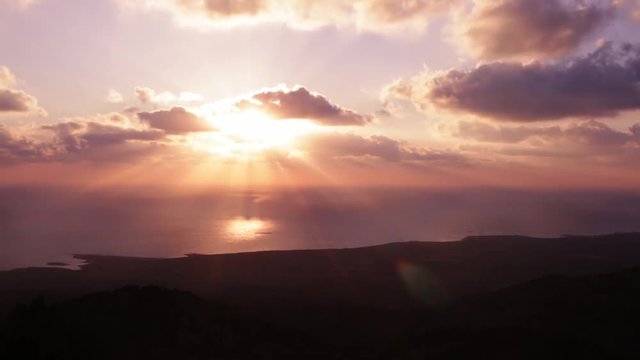 Clouds and sunset sky in Cyprus time-lapse