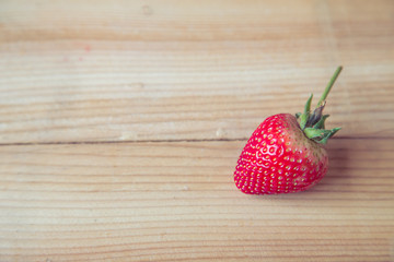 fresh strawberry on wooden background
