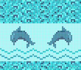 Seamless mosaic vector patterned tile. Tile for design repair of apartments. design background mosaic card. Vector template Layout.