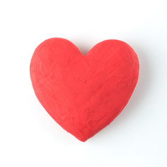valentines day background with modelling clay of hearts on white background