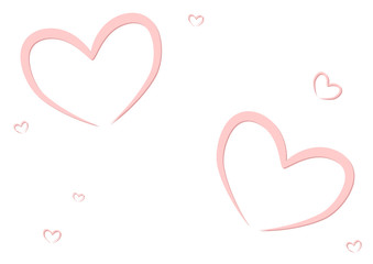 Simple white background with cute pink hearts.