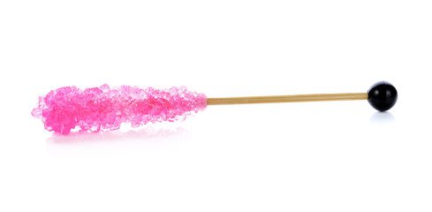 pink crystal sugar, decoration sugar on white background.