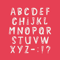 Vector set of alphabet letters and punctuation symbols