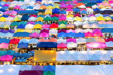 Multi-colored tents /Sales of second-hand market in Bangkok,Bangkok is the most populated city in Southeast Asia. Bangkok , Thailand