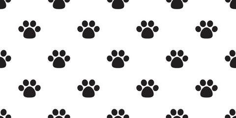  Dog Paw Seamless Pattern vector footprint Cat paw isolated wallpaper tile background
