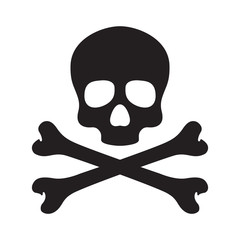 Skull pirate vector icon logo bone Halloween illustration