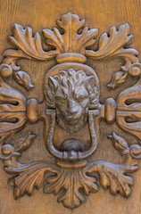 Detail of the vintage door knocker